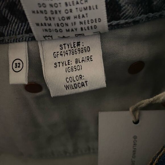 NWT GRLFRND Blaire Leopard Denim Skirt Frayed Hem - Picture 8 of 9